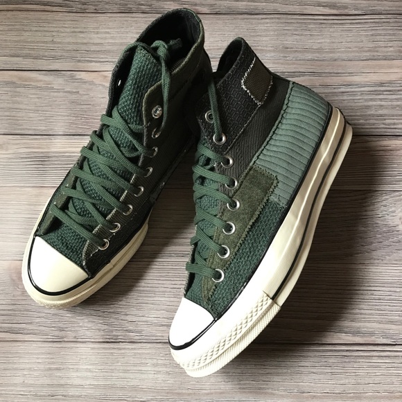 green patchwork converse